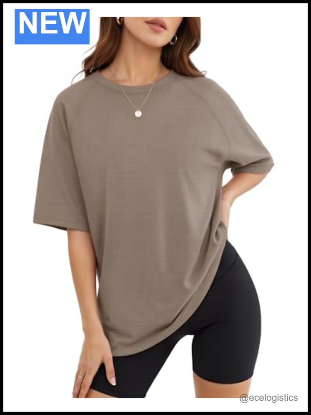 Oversized Crew Neck Raglan Half Sleeve Loose Fit Tee